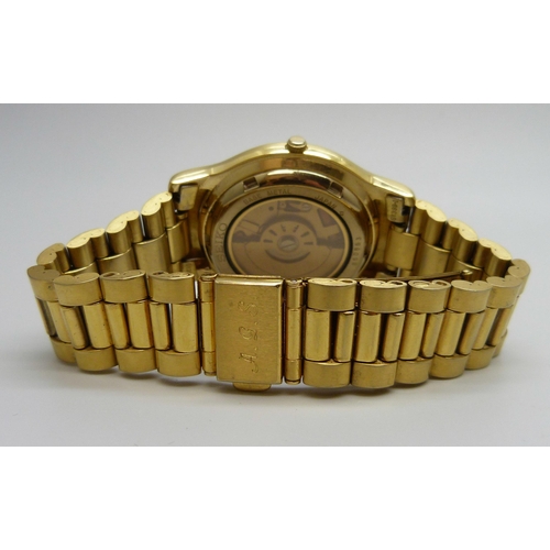 7306 - A Seiko A.G.S. gold plated quartz bracelet watch, ref. 7M22.8A20, 37mm