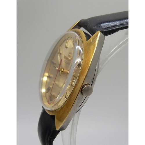 7307 - An Eterna Sonic gold plated electronic wristwatch, circa 1973, 36mm