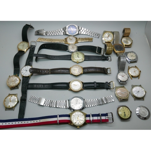 7313 - A collection of wristwatches, Accurist, Sekonda, Lucerne, etc., some a/f