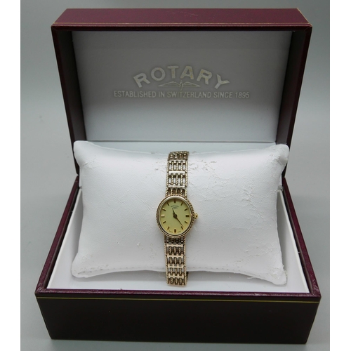 7319 - A lady's 9ct gold Rotary wristwatch, total weight with movement 16g