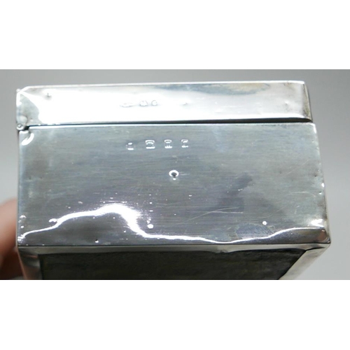 7322 - A silver cigarette box, a/f, total weight 490g