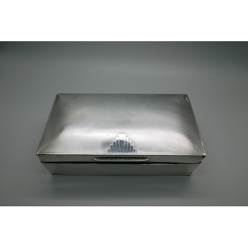 7322 - A silver cigarette box, a/f, total weight 490g