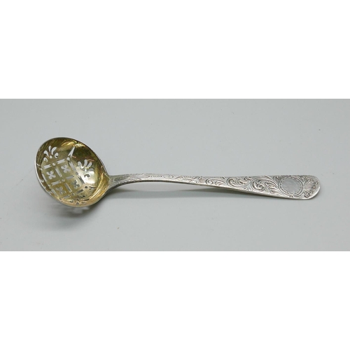 7324 - A Georgian silver sifter spoon, London mark, 22g