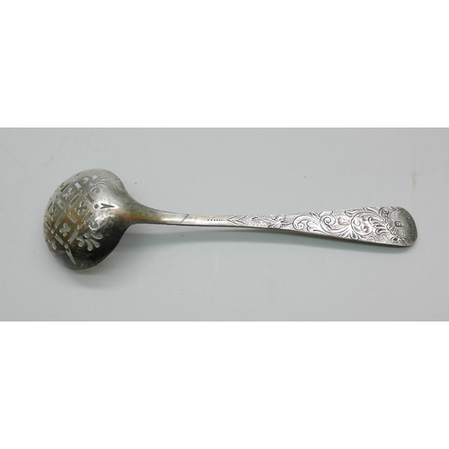 7324 - A Georgian silver sifter spoon, London mark, 22g