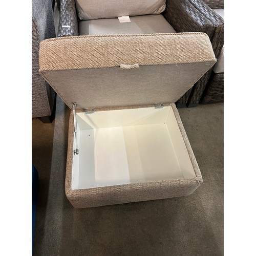 3026 - An oatmeal weave storage footstool