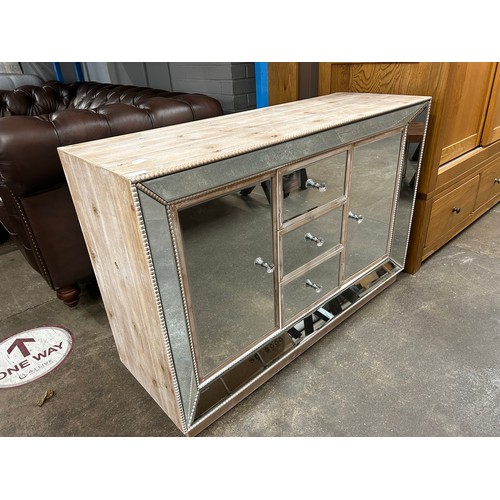 3122 - A pearl mirrored 2 Door, 2 Drawer sideboard