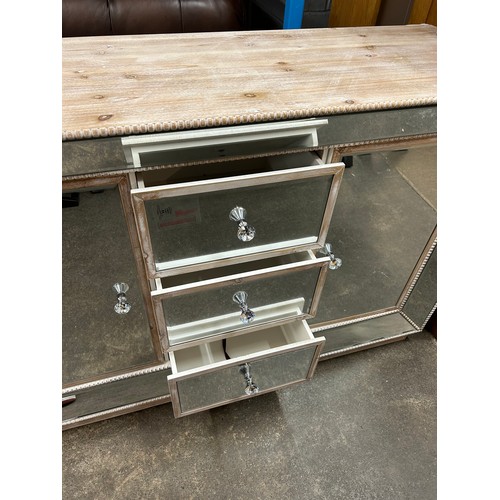 3122 - A pearl mirrored 2 Door, 2 Drawer sideboard