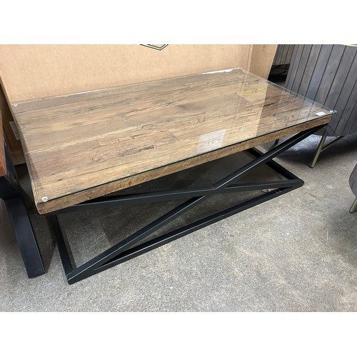 3123 - A Noir reclaimed sleeper wood coffee table * This lot is subject to Vat