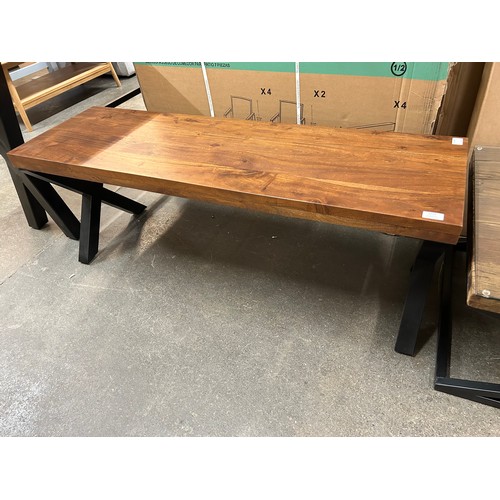 3124 - A Matrix solid acacia wood dining bench* This lot is subject to Vat