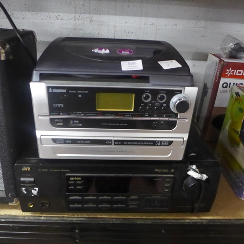 5156 - A Steepletone SMC1033P stereo music system, a JVC RX-500R FM receiver and a Cruiser CR-25B amplifier