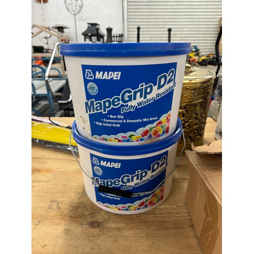 5301B - Two 15kg tubs of Mapei MapeGrip D2 fully water resistant adhesive