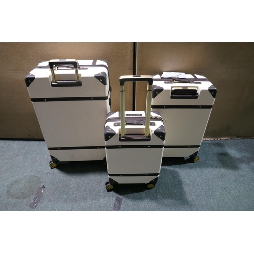 6012 - Rock Vintage Cream 3 piece Luggage Set, Original RRP £179.16 + Vat (340-163) *This lot is subject to... 