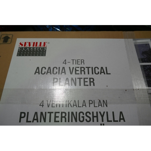 6035 - Seville Acacia Planter 4 Tier  (340-96) *This lot is subject to Vat