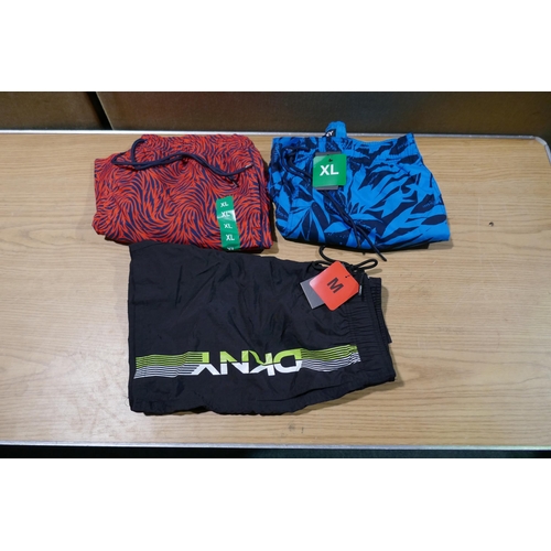 6041 - DKNY mens swimming shorts x 18 in blue, red and black. Various sizes with tags (340-73888) *This lot... 