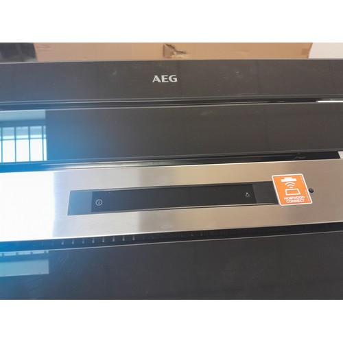 4152 - AEG Chrome And Glass Angled Cooker Hood With Hob2Hood Connect (468-99), *This lot is subject to VAT