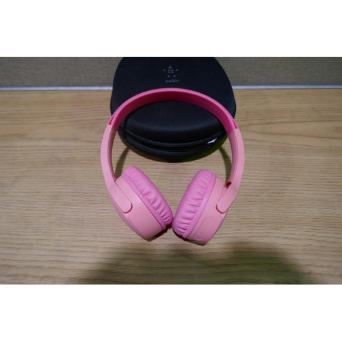 6078 - Belkin Soundform Kids Pink Headphones With Case  (340-213) *This lot is subject to Vat