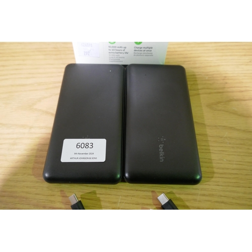 6083 - Two Belkin Powerbanks (340-292) *This lot is subject to Vat