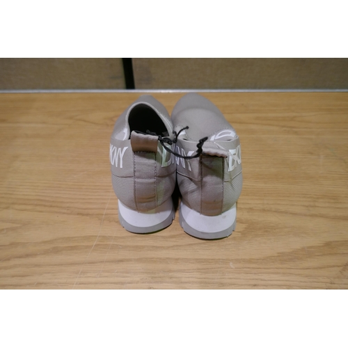 6087 - DKNY Ashton slip-on trainers in warm grey UK size (340-73888) *This lot is subject to Vat