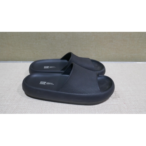 6183 - Kirkland Black Comfort Walkers (UK 7.5) Cushion slides (M) and Two Flojos memory foam flip flops (UK... 