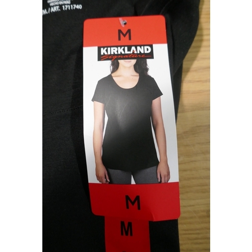 6036 - Kirkland ladies Pima Cotton T-shirts x 21 in pink, green and black. Various sizes (340-78333) *This ... 