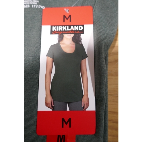 6038 - Kirkland ladies Pima Cotton T-shirts x 21 in pink, green and black. Various sizes (340-78333) *This ... 