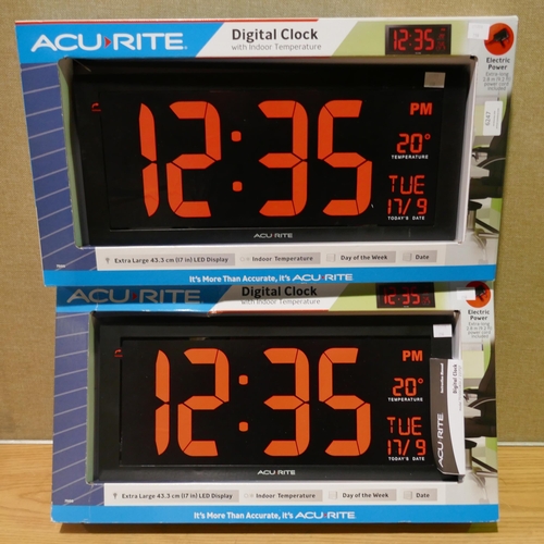 6247 - Two Digital Led Clocks & Temperature  (340-238,278) *This lot is subject to Vat