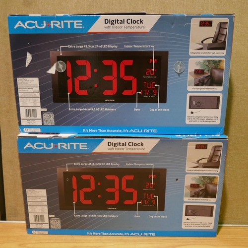 6247 - Two Digital Led Clocks & Temperature  (340-238,278) *This lot is subject to Vat