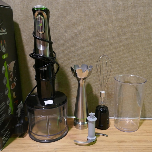 6257 - Braun Minipimer 9 Hand Blender with box and accessories  (340-81) *This lot is subject to Vat