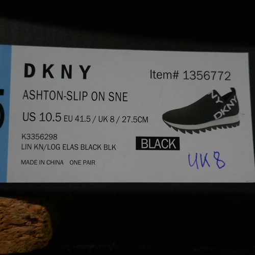 6288 - DKNY Ashton slip-on trainer in black UK size 8 (340-73888) *This lot is subject to Vat