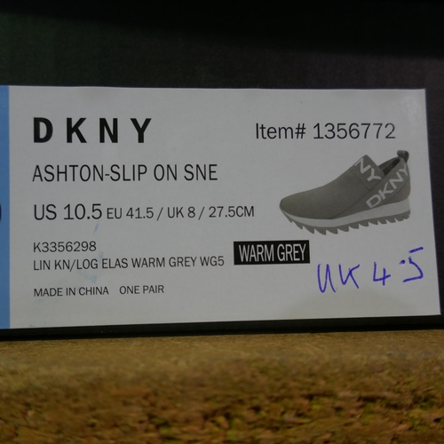 6300 - DKNY Ashton slip-on trainer in warm grey UK size 4.5 (340-73888) *This lot is subject to Vat