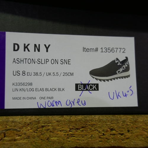 6303 - DKNY Ashton slip-on trainer in warm grey UK size 4.5 (340-73888) *This lot is subject to Vat