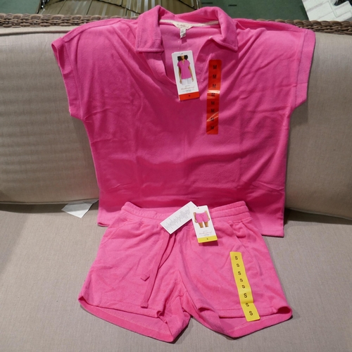 6308 - Weatherproof Vintage ladies lounge wear x 13 sets in pink. Comprising of polo shirt and shorts (1 sm... 