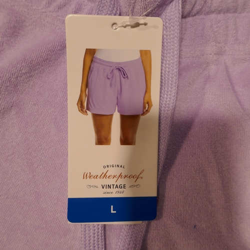 6309 - Weatherproof Vintage ladies lounge wear x 20 sets in purple. Comprising of polo shirt and shorts (5 ... 