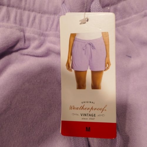 6310 - Weatherproof Vintage ladies lounge wear x 18 sets in purple. Comprising of polo shirt and shorts (4 ... 