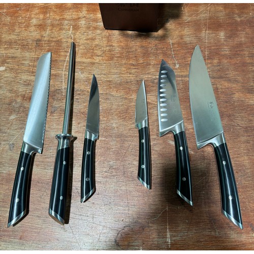 6061 - Cangshan 8 piece Acacia Block Knife Set (340-38) *This lot is subject to Vat