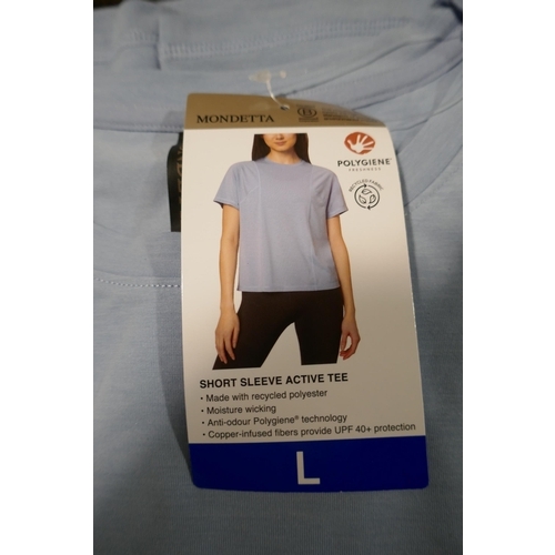 6032 - Mondetta short sleeve Active T-shirts x 30 (15 white, 15 blue) various sizes with tags (340-73888) *... 