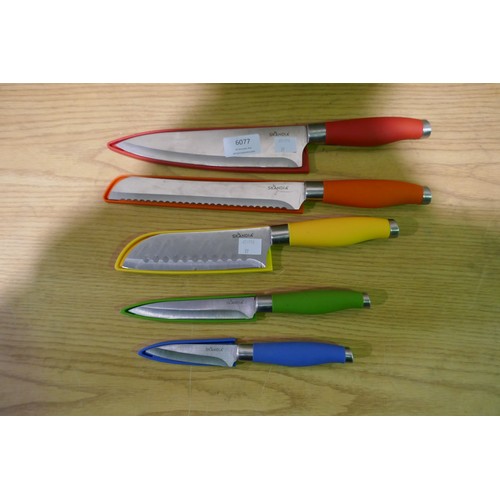 6077 - Skandia Sekai 5 piece Knife Set   (340-37) *This lot is subject to Vat