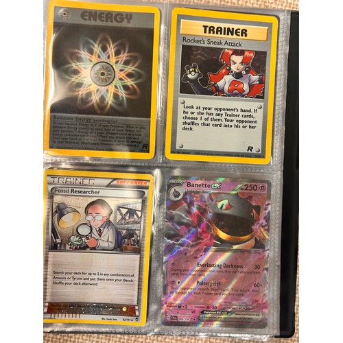 2023 - A folder of vintage Pokémon holographic cards including Ex Mega cards, etc., and holographic 2000 Te... 