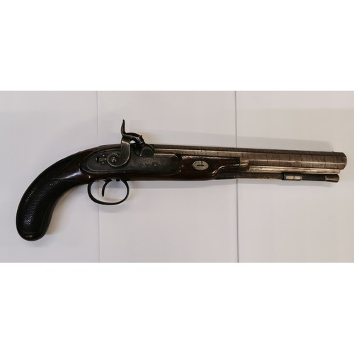 2332 - An early 19th century dueling pistol, marked Jewesson Battie, 39.5cm