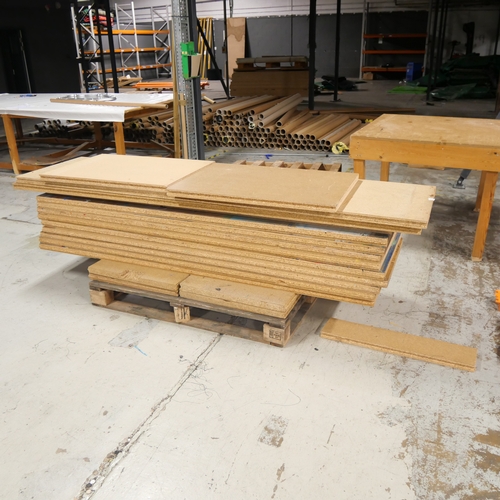 8003 - A very large work 10.4m x 3m sectional table assembled from cut-down racking sections - 80cm height.... 