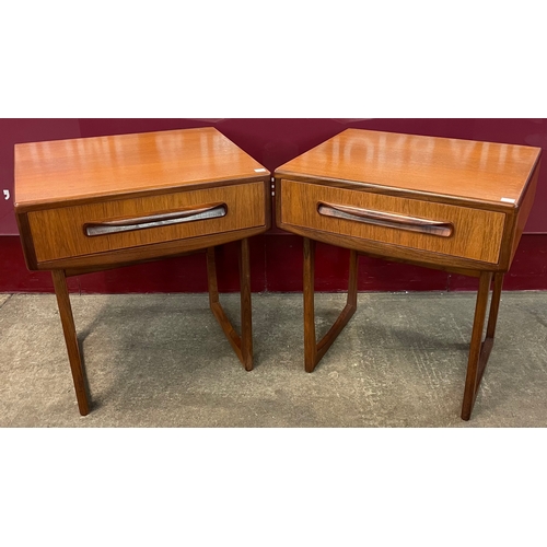 4 - A pair of G-Plan Fresco teak single drawer bedside tables