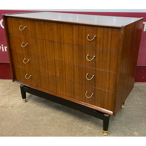 47 - A G-Plan Librenza tola wood and black chest of drawers