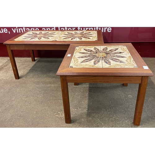 50 - Two Danish teak and tiled topped coffee tables