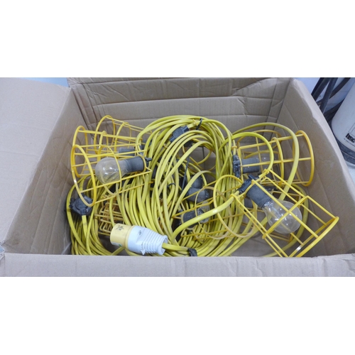 5024 - A quantity of string 110v festoon lighting and an Elite dust supression water resevoir