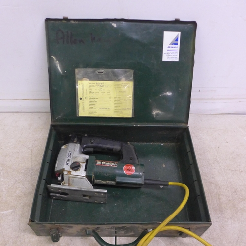 5037 - Three 110v power tools including a Bosch Professional GBH 2-18RE SDS hammer drill in a case, a Metab... 