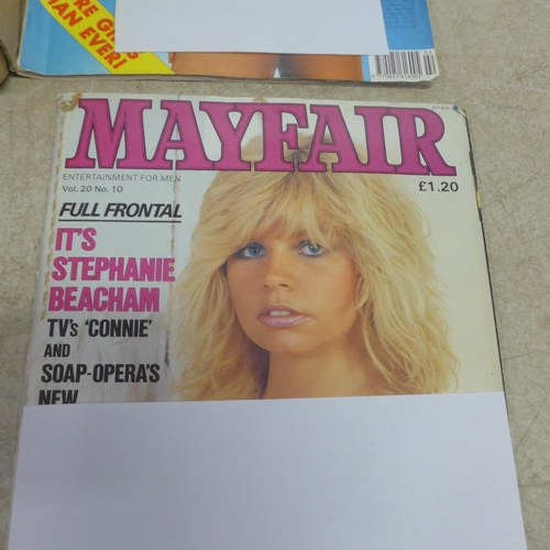 5050 - A box of adult interest magazines including mostly Mayfair