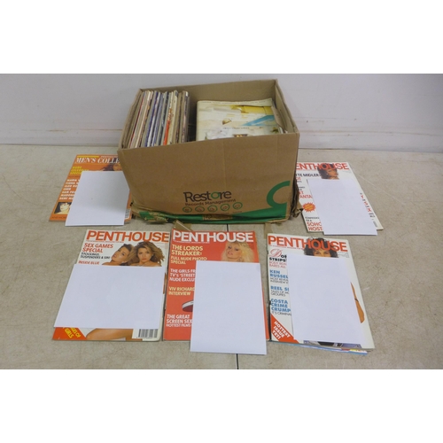 5050A - A box of adult interest magazines including mainly Penthouse