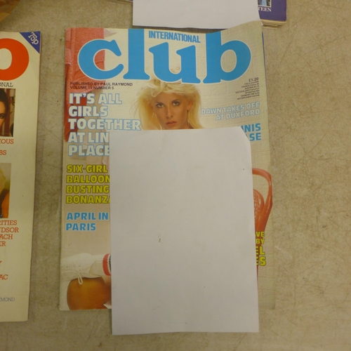 5053 - A box of adult interest magazines including mainly International Club