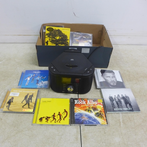 5058 - A pure Chronos CD series 2 midi CD player with 15 CDs including Adele, Kylie, Bon Jovi and Take That