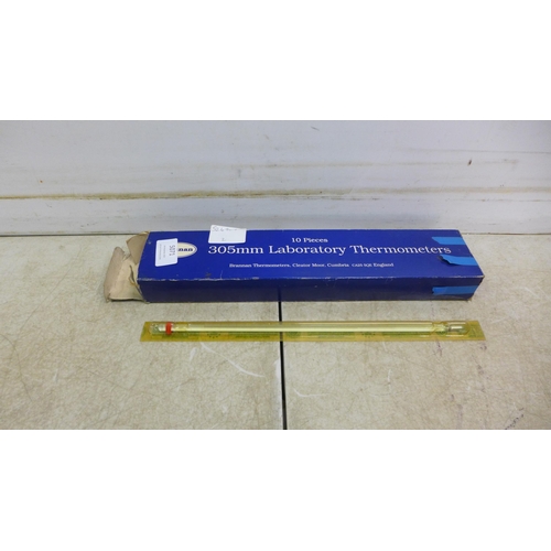 5071 - A box of 10 Brannan 305mm laboratory thermometers